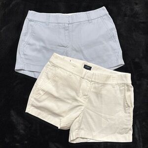 J. Crew Chino Shorts (price for both) | Size 2 | Baby Blue & White | Inseam 3”